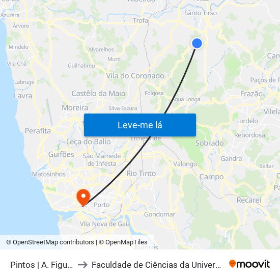 Pintos | A. Figueiredo 3 to Faculdade de Ciências da Universidade do Porto map