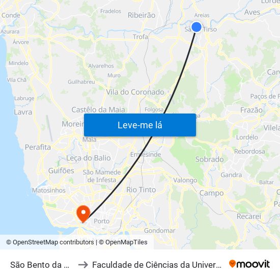 São Bento da Batalha 1 to Faculdade de Ciências da Universidade do Porto map