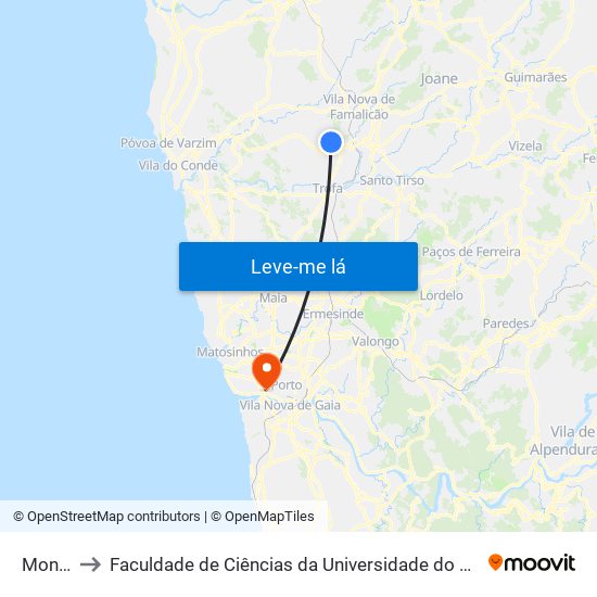 Monte to Faculdade de Ciências da Universidade do Porto map