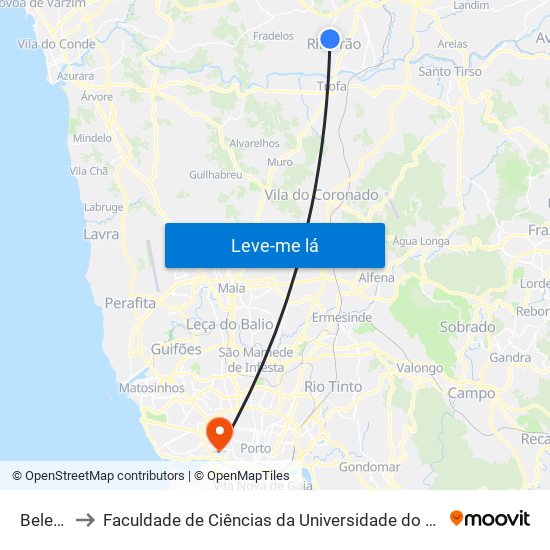 Beleco to Faculdade de Ciências da Universidade do Porto map