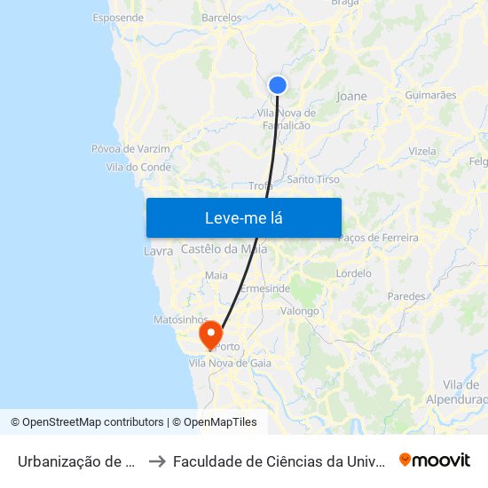 Urbanização de Vilar d'Este to Faculdade de Ciências da Universidade do Porto map