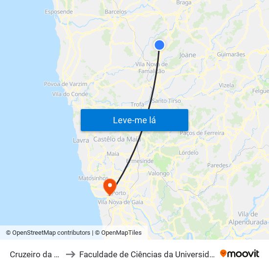 Cruzeiro da Quinta to Faculdade de Ciências da Universidade do Porto map