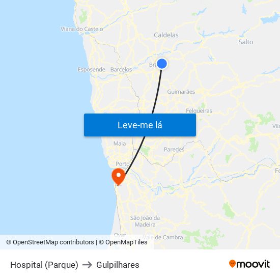 Hospital (Parque) to Gulpilhares map