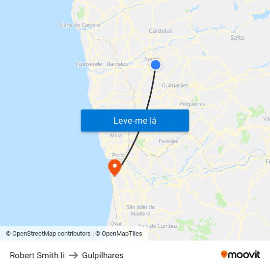 Robert Smith Ii to Gulpilhares map