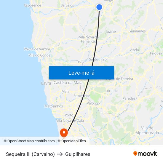 Sequeira Iii (Carvalho) to Gulpilhares map