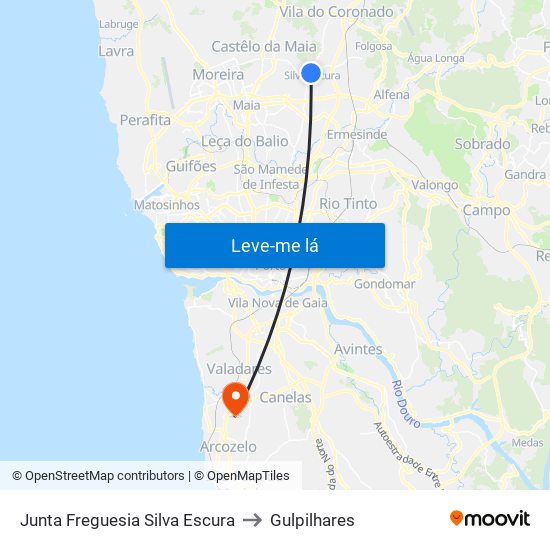 Junta Freguesia Silva Escura to Gulpilhares map