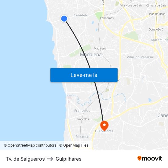 Tv. de Salgueiros to Gulpilhares map