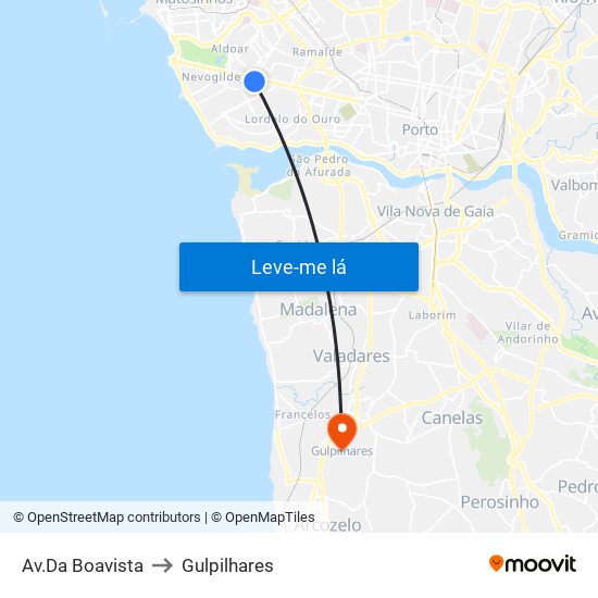 Av.Da Boavista to Gulpilhares map