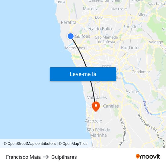 Francisco Maia to Gulpilhares map