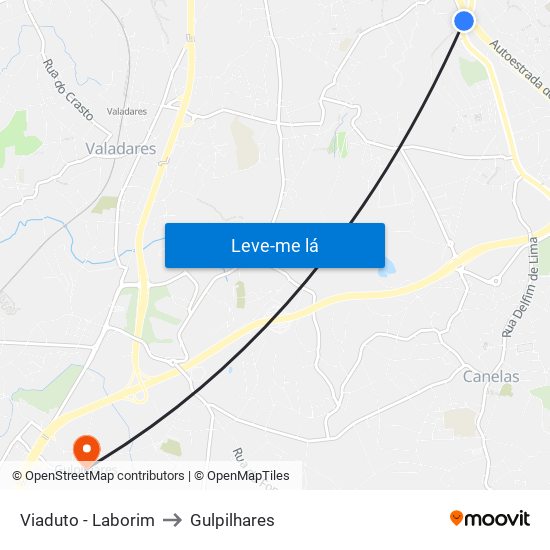 Viaduto - Laborim to Gulpilhares map