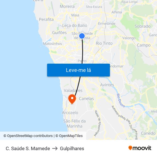 C. Saúde S. Mamede to Gulpilhares map