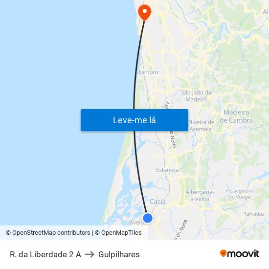 R. da Liberdade 2 A to Gulpilhares map