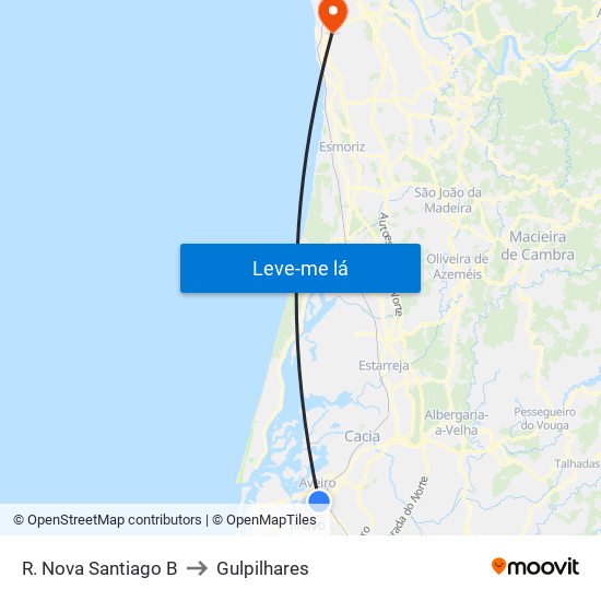 R. Nova Santiago B to Gulpilhares map