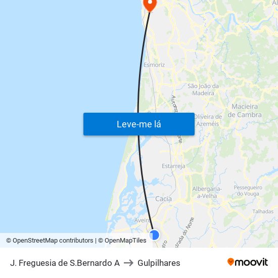 J. Freguesia de S.Bernardo A to Gulpilhares map