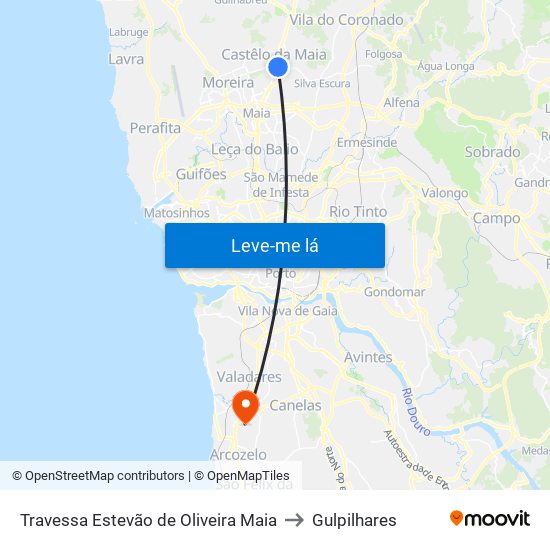 Travessa Estevão de Oliveira Maia to Gulpilhares map