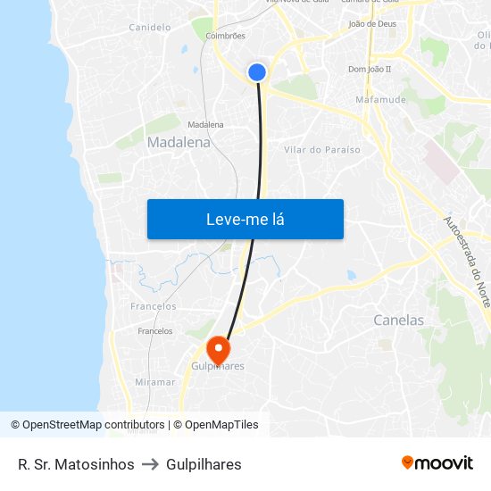 R. Sr. Matosinhos to Gulpilhares map