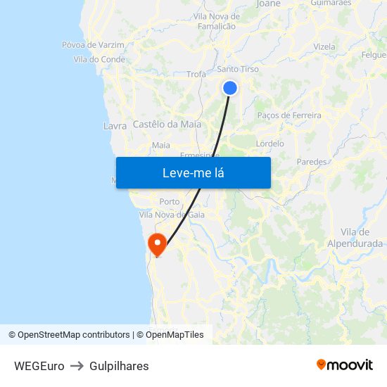 WEGEuro to Gulpilhares map