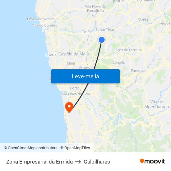 Zona Empresarial da Ermida to Gulpilhares map