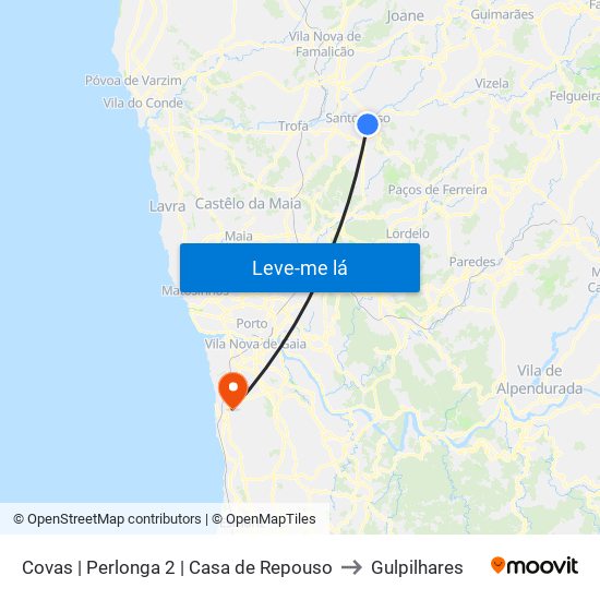 Covas | Perlonga 2 | Casa de Repouso to Gulpilhares map
