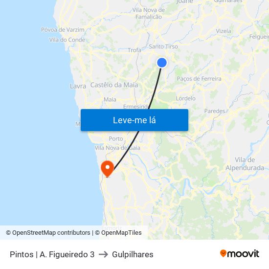 Pintos | A. Figueiredo 3 to Gulpilhares map