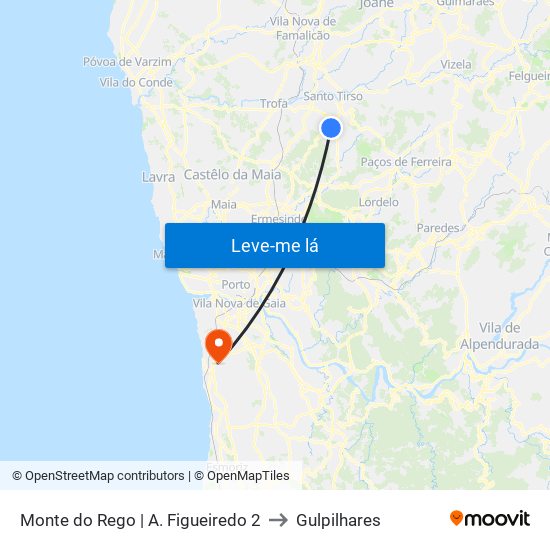 Monte do Rego | A. Figueiredo 2 to Gulpilhares map