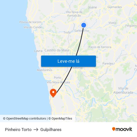 Pinheiro Torto to Gulpilhares map