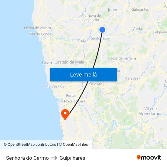 Senhora do Carmo to Gulpilhares map