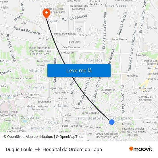 Duque Loulé to Hospital da Ordem da Lapa map