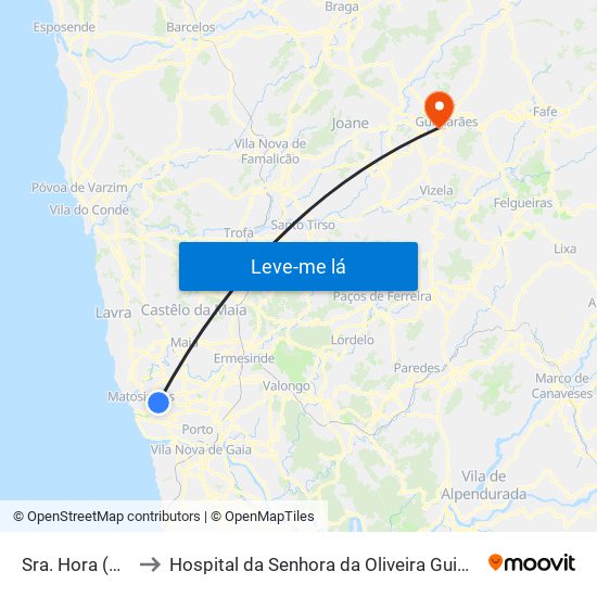 Sra. Hora (Hiper) to Hospital da Senhora da Oliveira Guimarães, Epe map