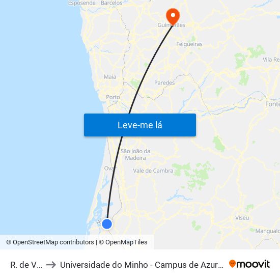 R. de Viseu to Universidade do Minho - Campus de Azurém / Guimarães map