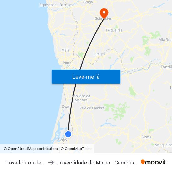 Lavadouros de Sarrazola A to Universidade do Minho - Campus de Azurém / Guimarães map