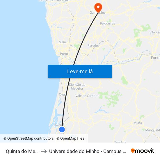 Quinta do Meu Sonho B to Universidade do Minho - Campus de Azurém / Guimarães map