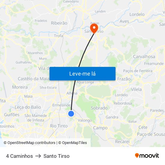 4 Caminhos to Santo Tirso map