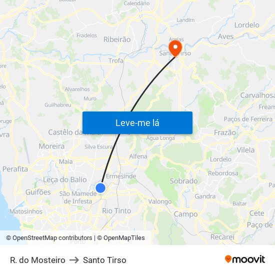 R. do Mosteiro to Santo Tirso map