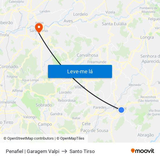 Penafiel | Garagem Valpi to Santo Tirso map