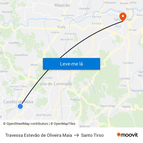 Travessa Estevão de Oliveira Maia to Santo Tirso map