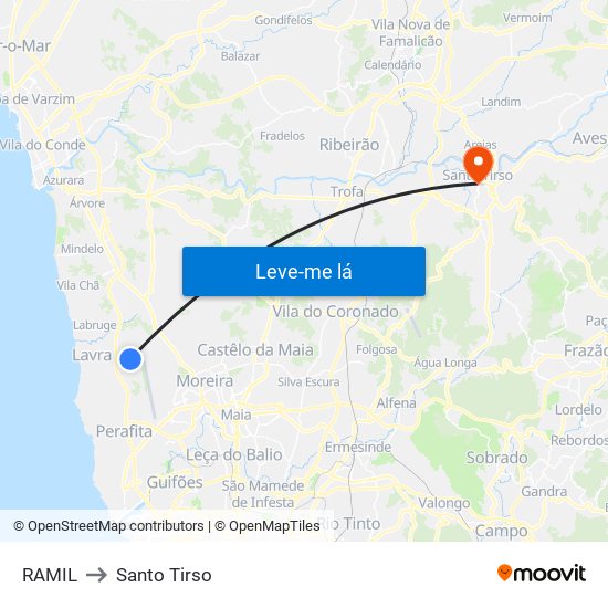 RAMIL to Santo Tirso map