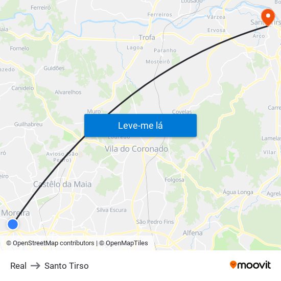 Real to Santo Tirso map