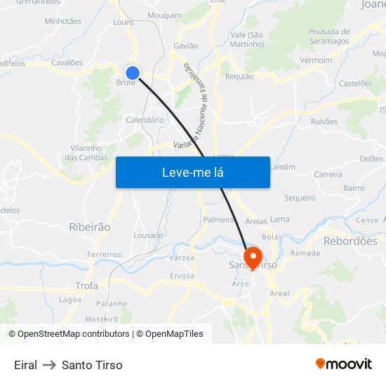 Eiral to Santo Tirso map