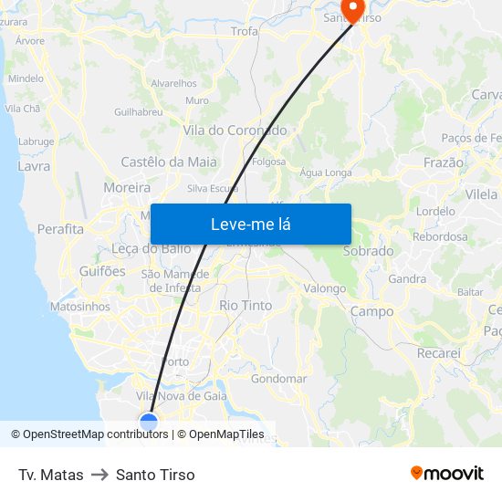 Tv. Matas to Santo Tirso map