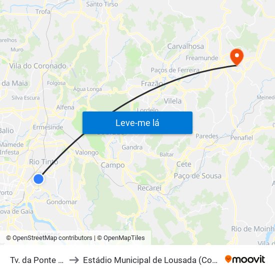 Tv. da Ponte | Albuquerque to Estádio Municipal de Lousada (Complexo Desportivo de Lousada) map