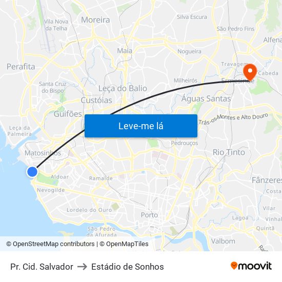 Pr. Cid. Salvador to Estádio de Sonhos map