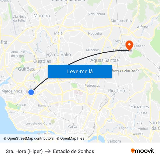 Sra. Hora (Hiper) to Estádio de Sonhos map