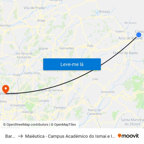 Barão to Maiêutica - Campus Académico do Ismai e Ipmaia map