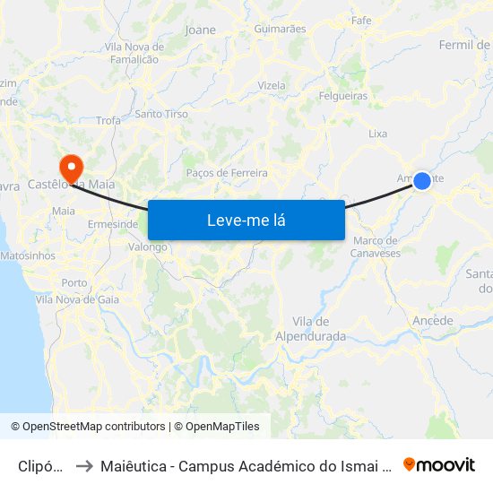 Clipóvoa to Maiêutica - Campus Académico do Ismai e Ipmaia map