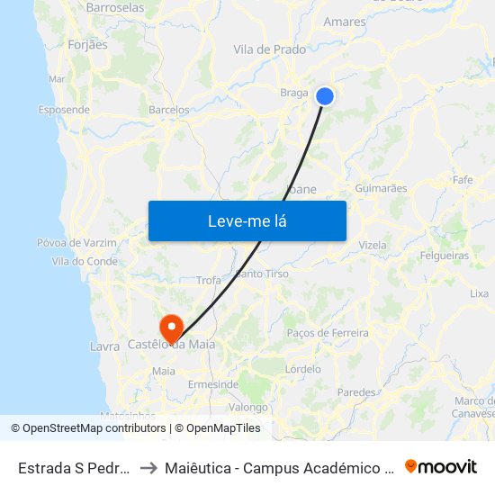 Estrada S Pedro Ii (Arco) to Maiêutica - Campus Académico do Ismai e Ipmaia map