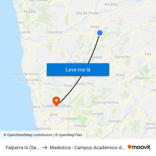 Falperra Iii (Seminário) to Maiêutica - Campus Académico do Ismai e Ipmaia map