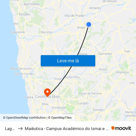 Lage Ii to Maiêutica - Campus Académico do Ismai e Ipmaia map