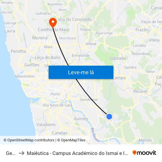 Gens to Maiêutica - Campus Académico do Ismai e Ipmaia map