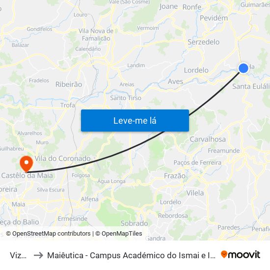 Vizela to Maiêutica - Campus Académico do Ismai e Ipmaia map